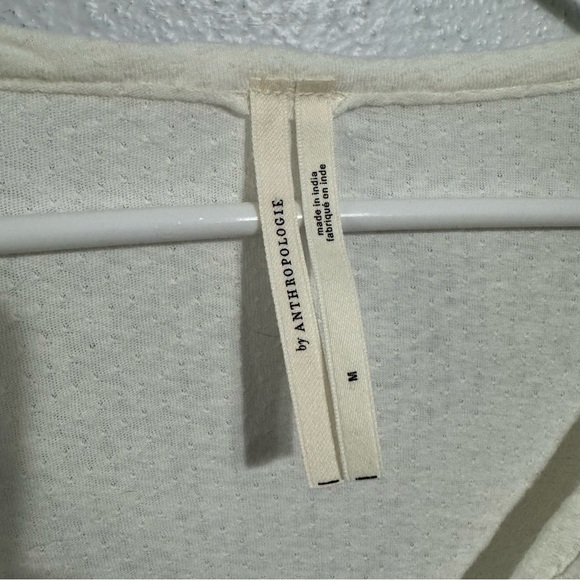 Anthropologie cream ruffle trapeze swing top med - Picture 2 of 8